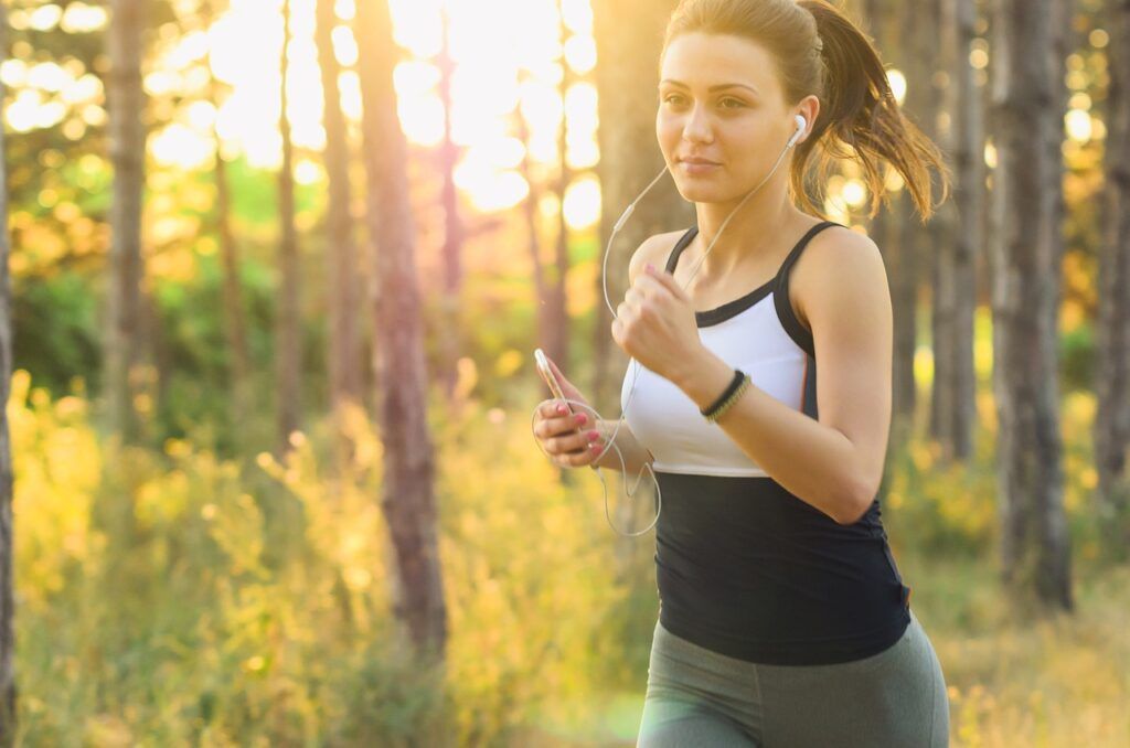 woman jogging in nature