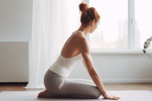 woman doing spine stretches