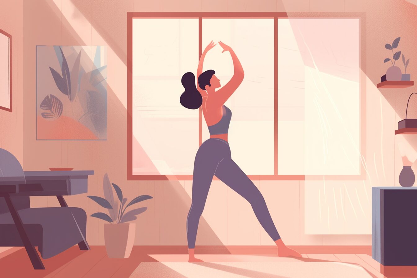 woman stretching at home yoga pose woman stretching at home yoga pose