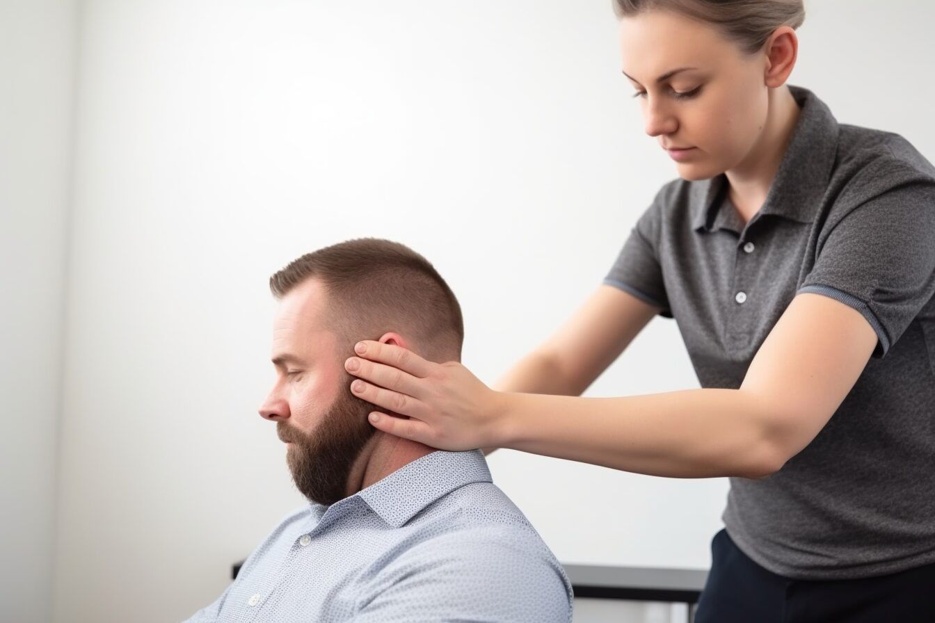 chiropractor adjusting the neck