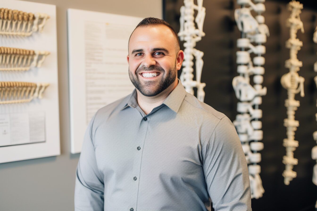 chiropractor smiling in their office