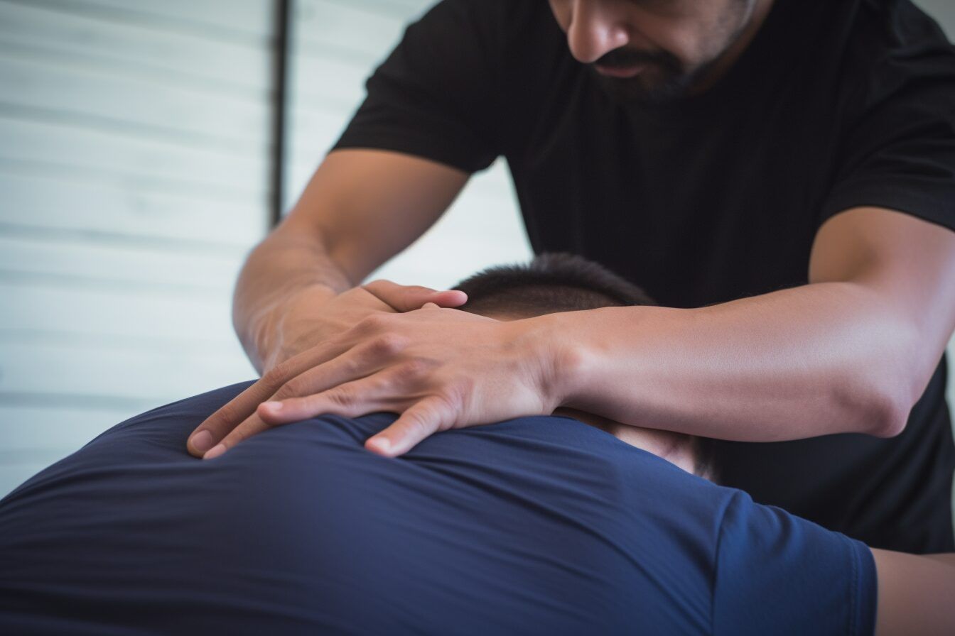 therapist working on a back