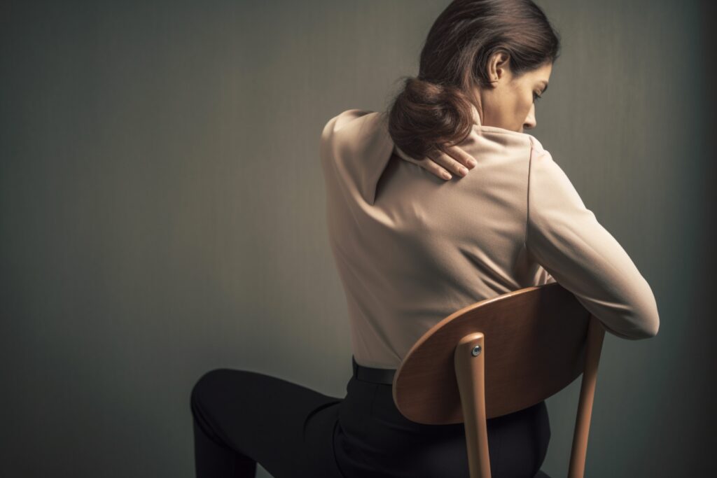 woman cracking her back