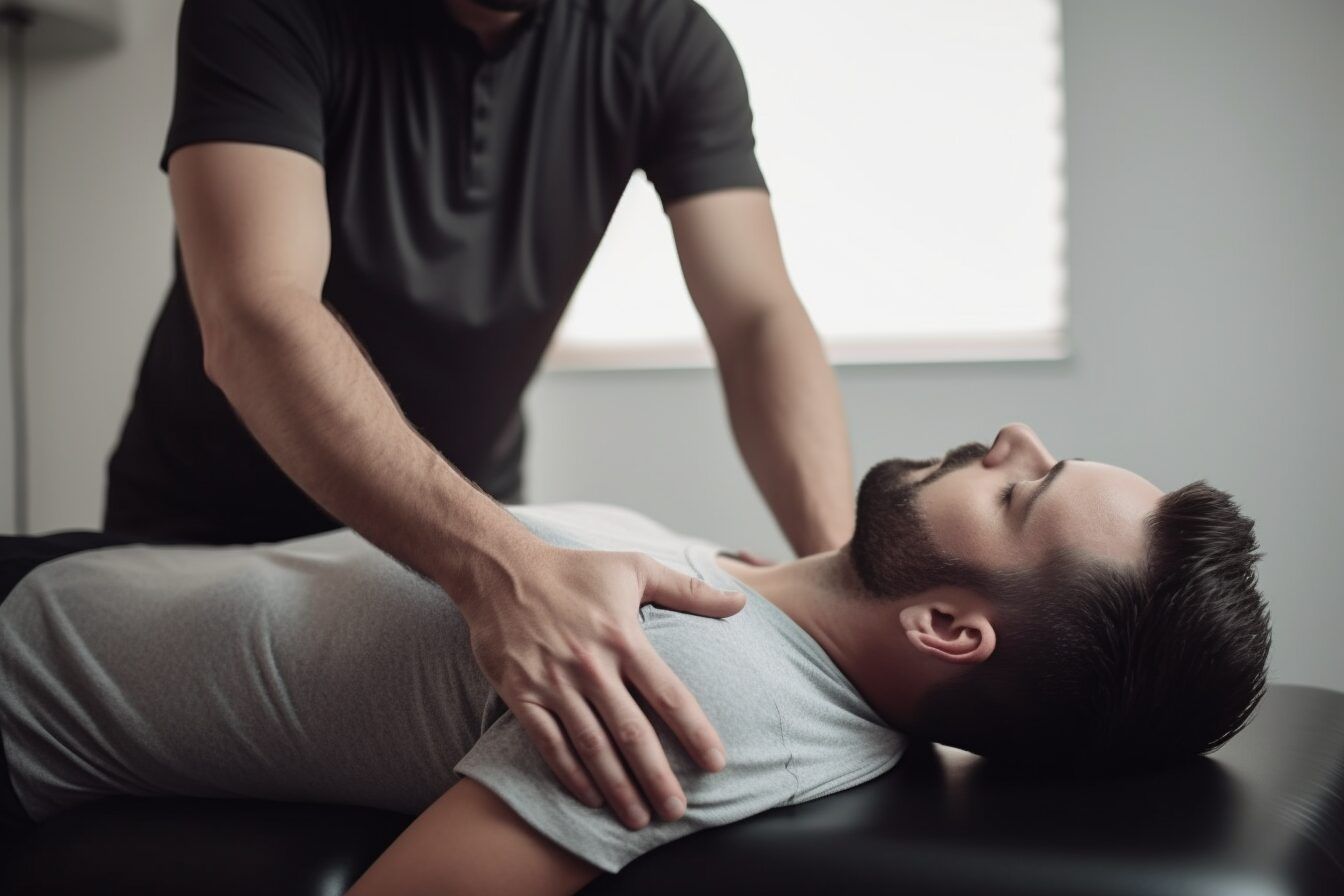 chiropractor adjusting a patient