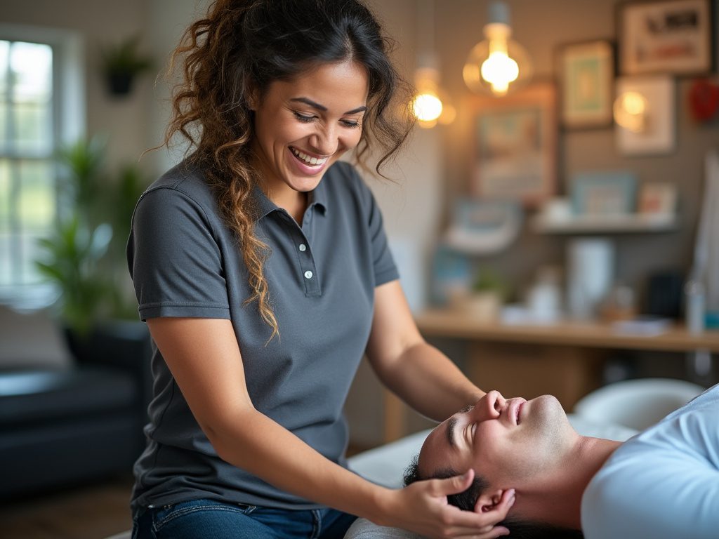 chiropractor smiling chiropractor smiling